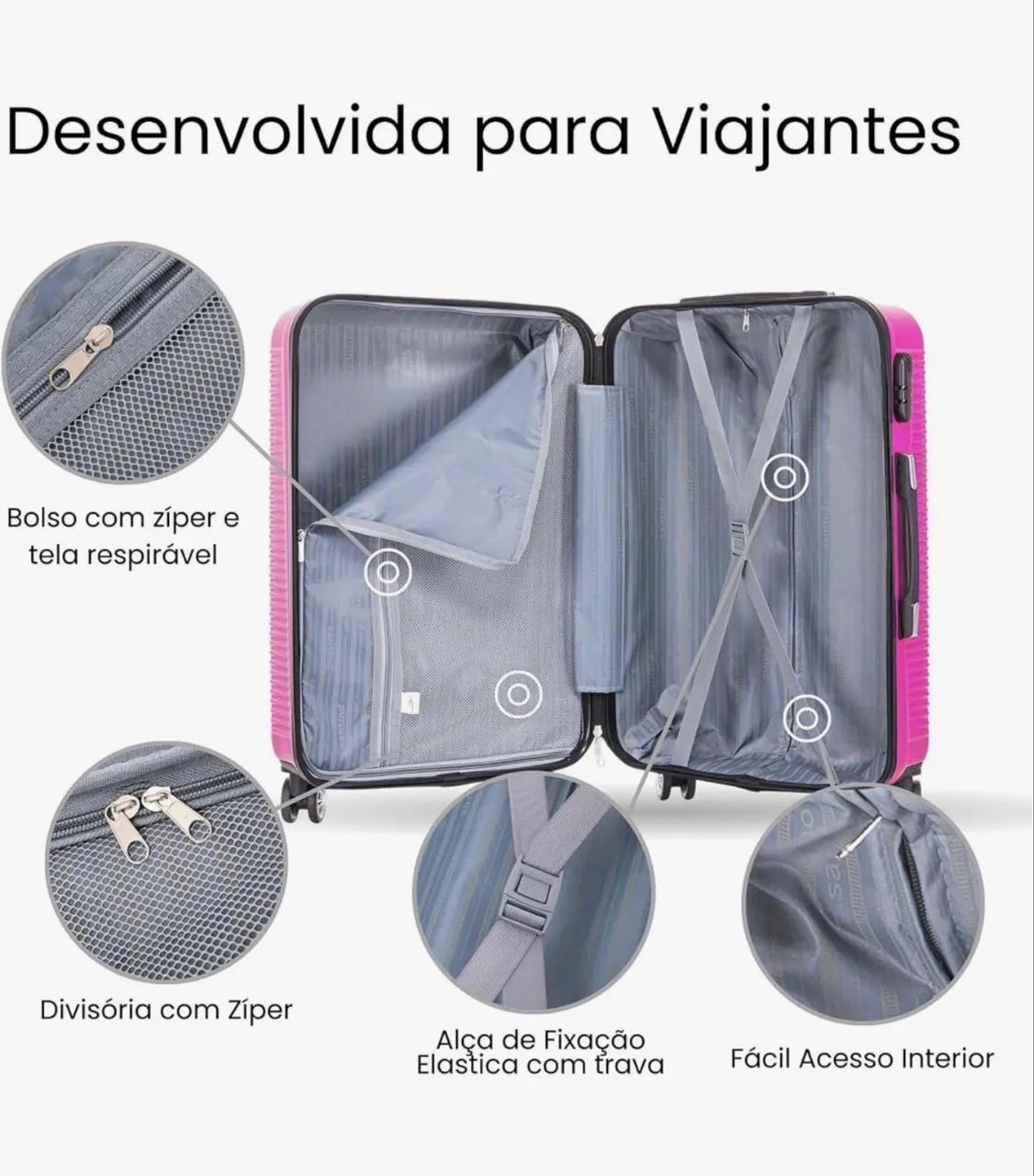Mala de Viagem SANTINO GRANDE - NOVA - Foto 3