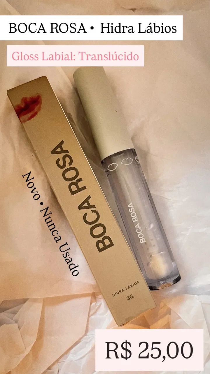 Gloss Labial Translúcido da Boca Rosa Hidra Lábios 