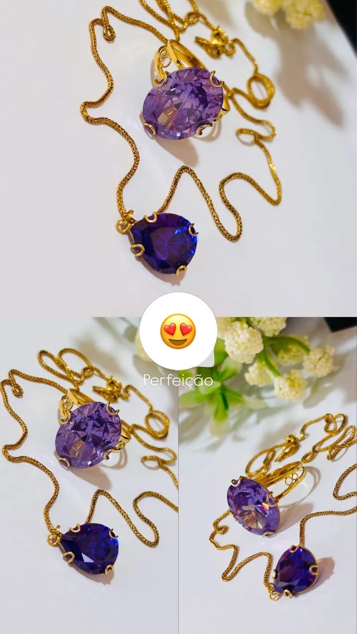 Anel e colar em ouro 18k