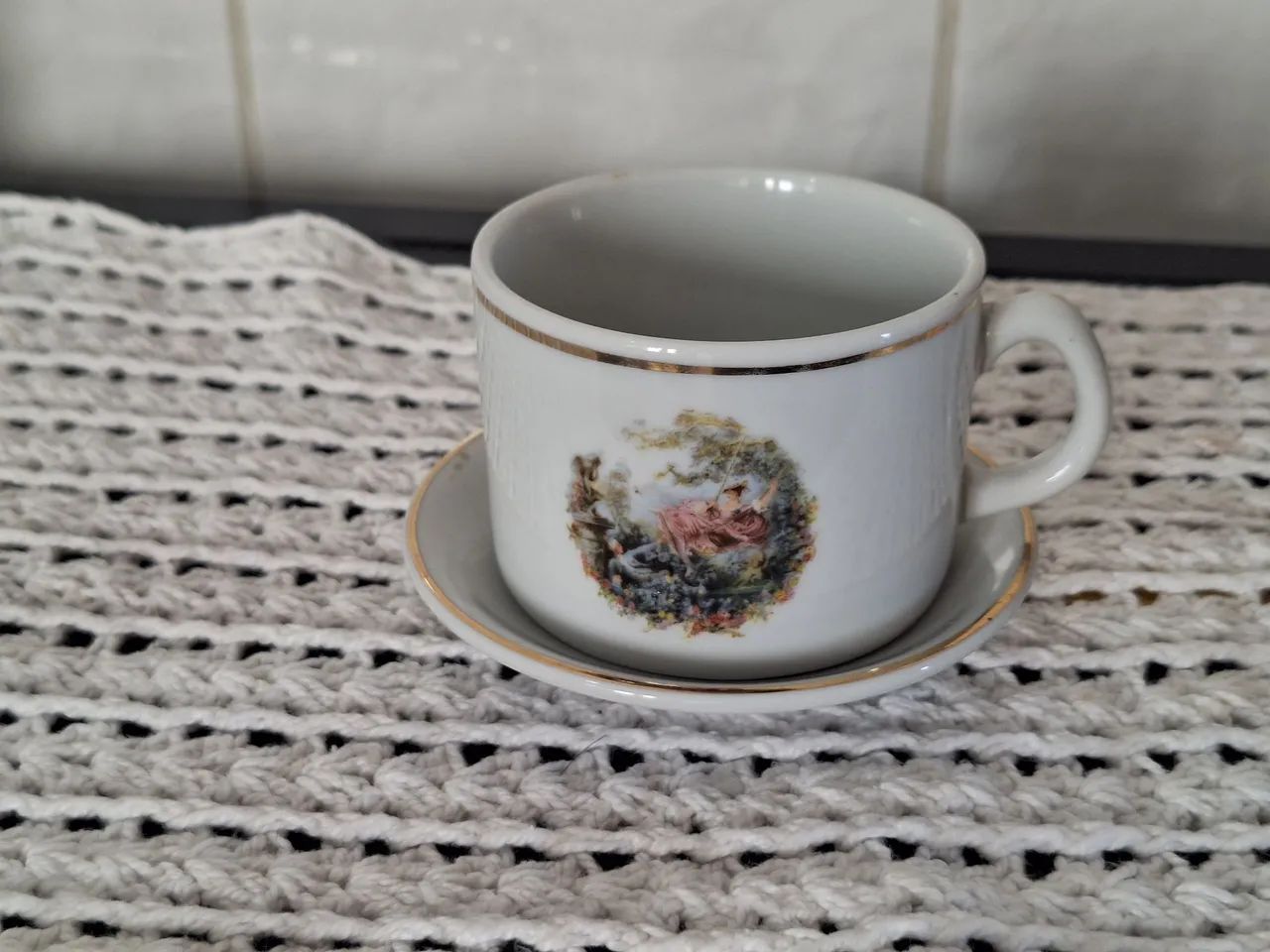 Xícara avulsa com Pires Vintage Romântico