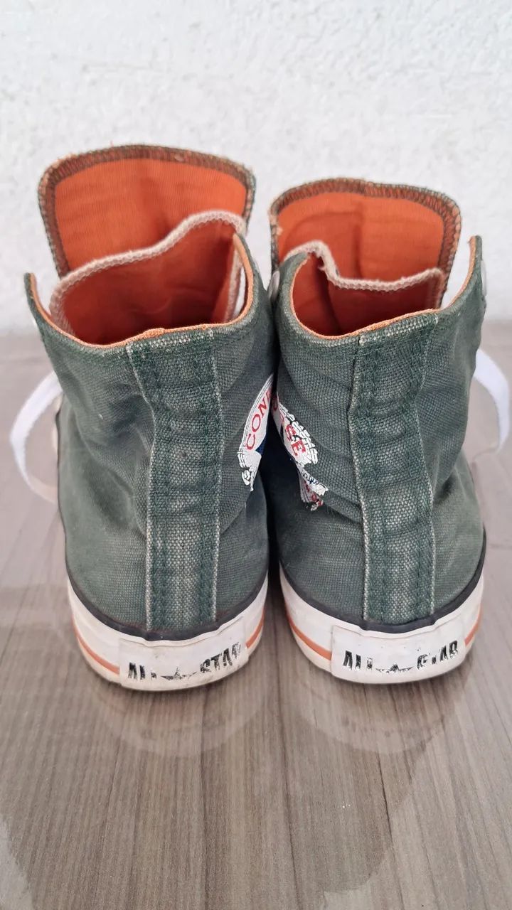 Tênis Converse All Star Cano Alto Verde e Laranja - Foto 5