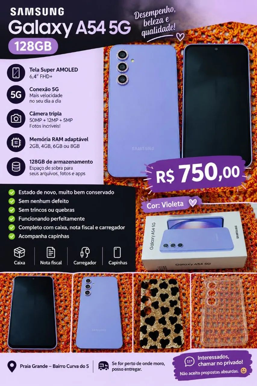 Smartphone Galaxy Samsung A54, 5G