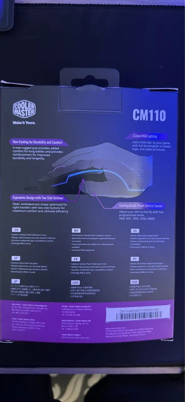 Mouse Gamer Cooler Master RGB 6 Botões 