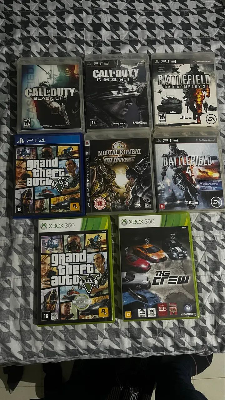 Jogos de console ps3, xbox 360, ps4.