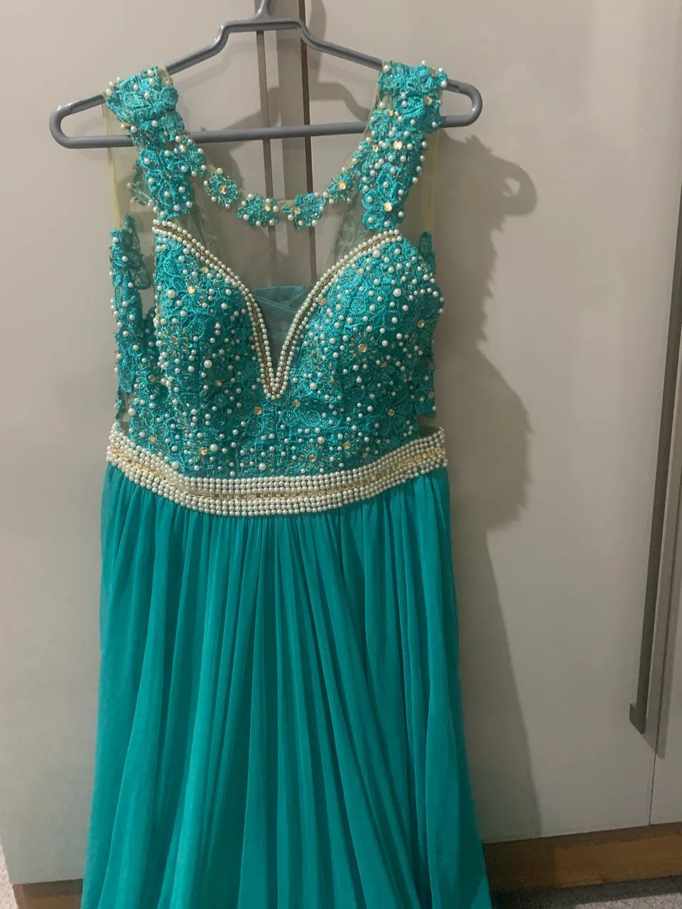 Vestido Bordado Longo Verde