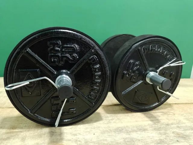 PAR DE HALTERES DE 4KG COM ANILHAS DE CONCRETO - Foto 3