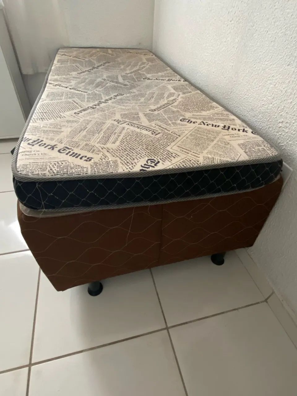 CAMA BOX SOLTEIRO COM COLCHÃO - Foto 4