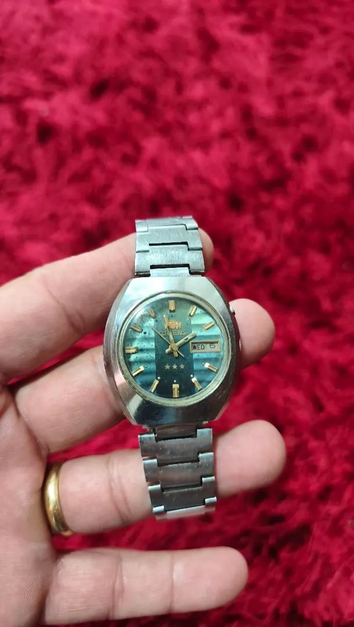 Relógio Orient Automático Vintage Verde Degradê  - Foto 4