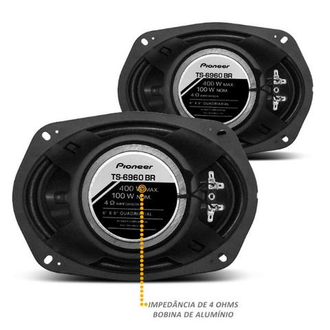 Par Alto Falante Quadriaxial Ts6960br 6x9 Polegadas 200w Rms Pioneer - Foto 3