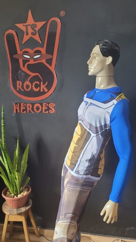 Camisa de Compressão Vegeta Dragon Ball Z Rashguard Elastano Manga Longa - Foto 5