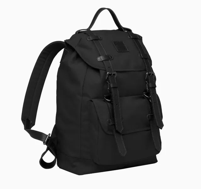 Mochila preta de couro - Foto 4