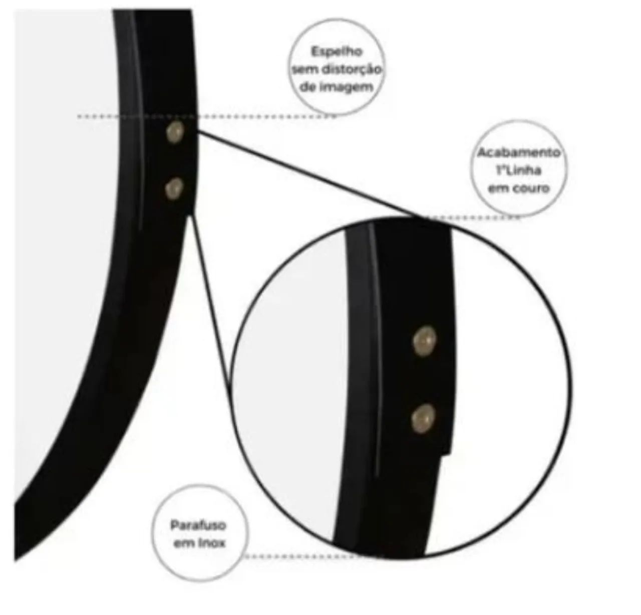 Barato! Espelho Decorativo 45cm Redondo Adnet Com Alça Suspenso + Pino FRETE GRÁTIS*** - Foto 2