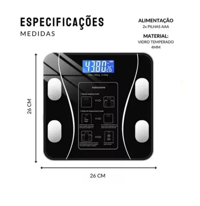 Balança de bioimpedância com app  - Foto 5