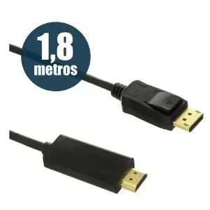 Cabo Displayport Para Hdmi 4k / Dp Para Hdmi  1.8 Metro - Foto 2
