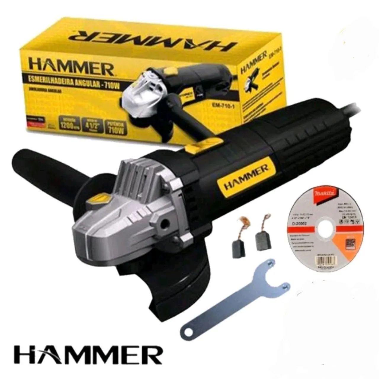Esmerilhadeira/Lixadeira 710W, 127V + Disco abrasivo Hammer - Foto 2