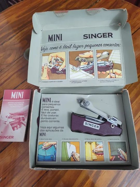 Mini máquina de costura super portátil Singer - anos 60~70 com caixa e manual - Foto 3