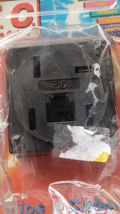 Tomada Telebrás Preto Adaptador Americano 1 Linha 2 Vias 20PT