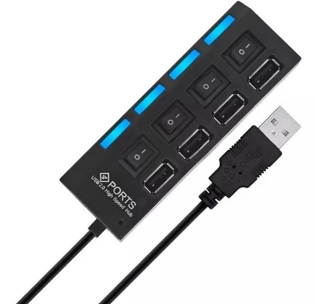 Hub Usb 4 Portas Usb 2.0 Pendrive Mouse Teclado Pc - Foto 2