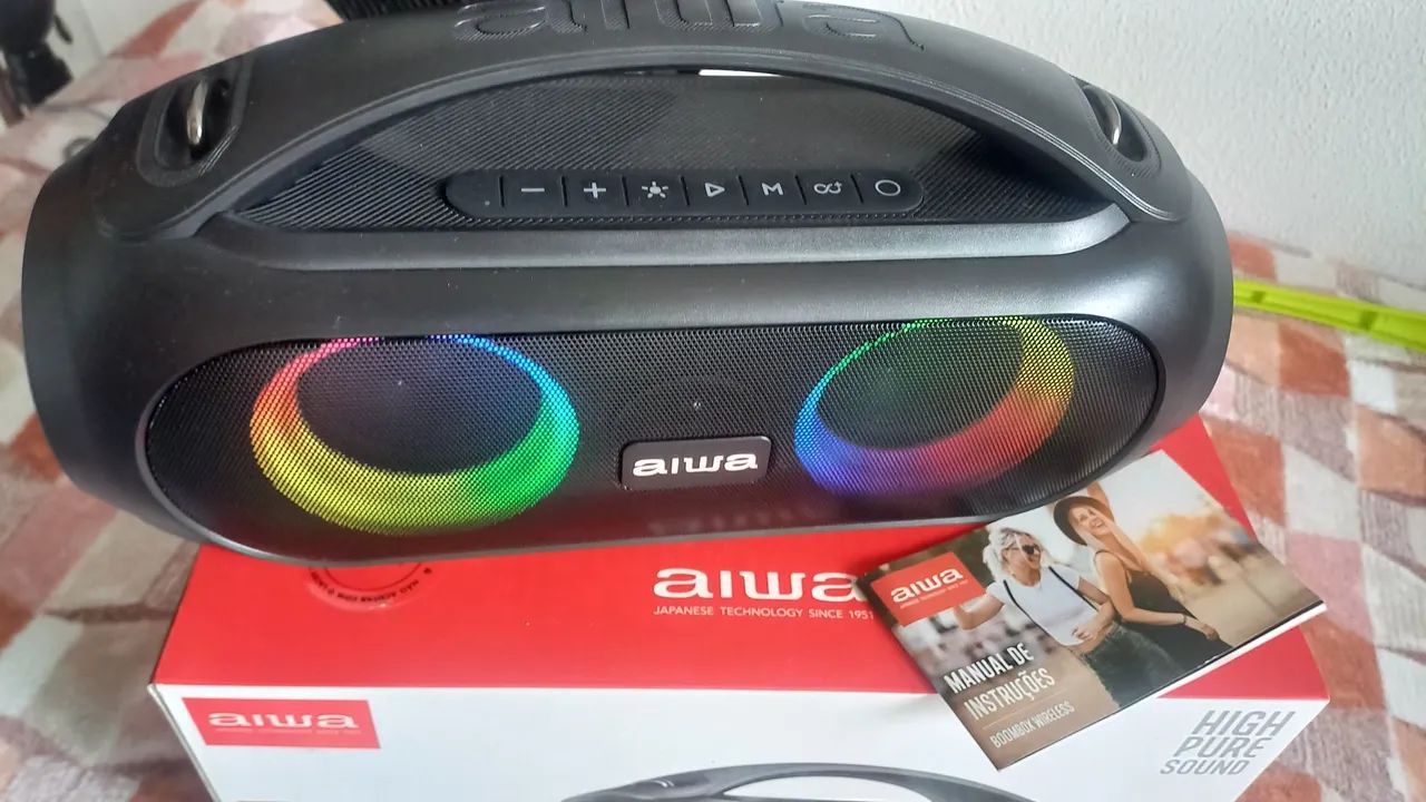 Caixa de Som Bluetooth Aiwa 50W com LED - Foto 2