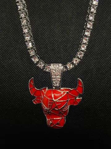 Corrente riviera ice cravejado + pingente bulls - Foto 3