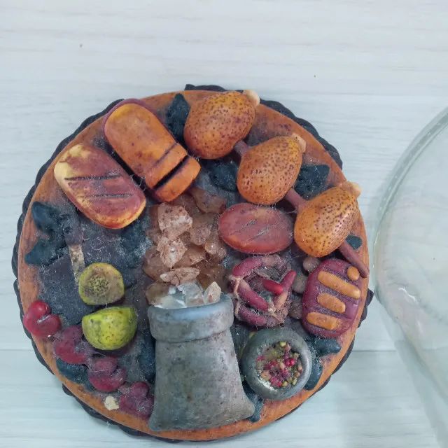 Antigo Porta Alimentos   em  Vidro Artesanal  Item de Coleção  - Foto 6