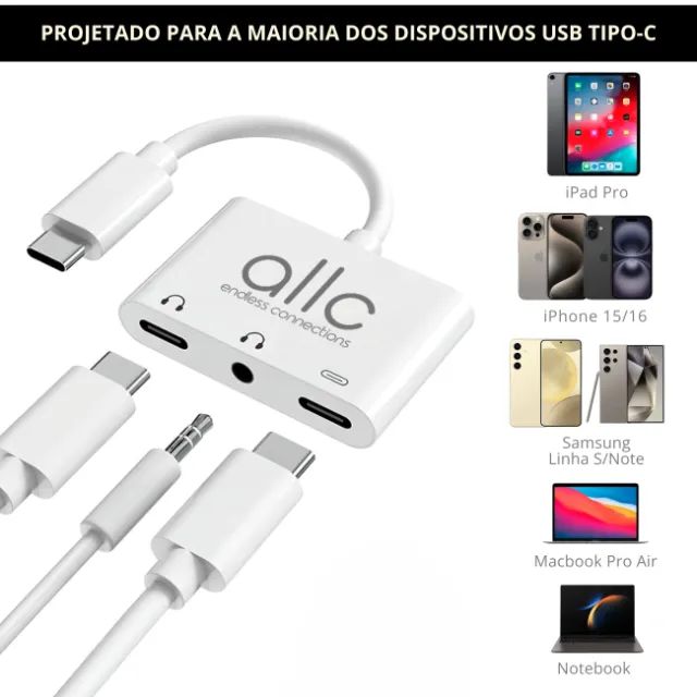 Adaptador Usb Tipo C P2 Fone Microfone S20fe S21 Note 10 20 - Foto 2