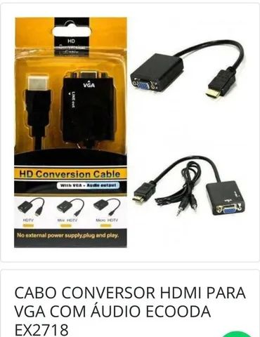 Conversor Hdmi Para Vga Hd Conversor