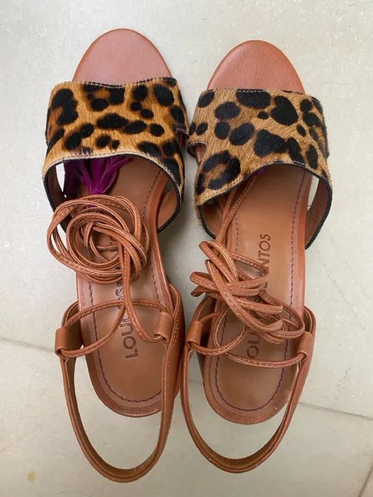 Sandália Salto Alto Laço Animal Print - Foto 4