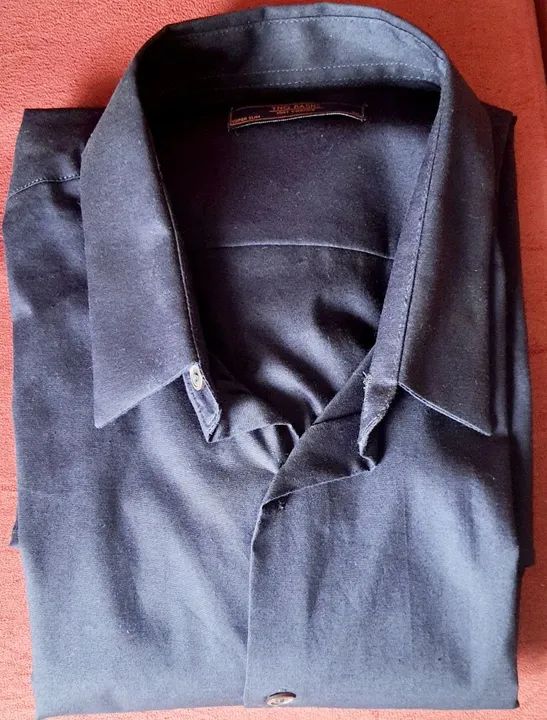 Camisa Social Masculina Manga Longa Azul marinho,TNG. - Foto 2