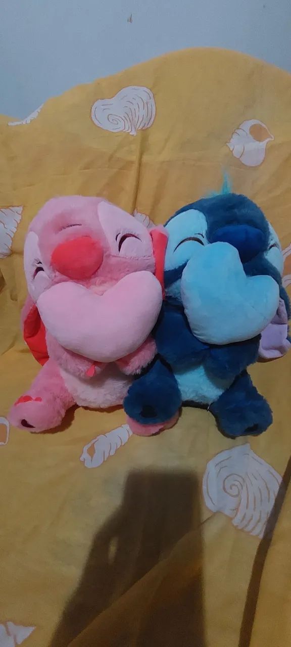 Par de Pelúcias Stitch e Angel - Novas - 30 cm