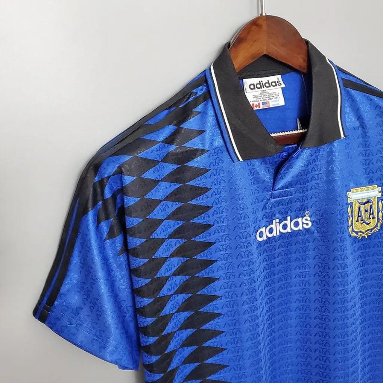 Camisa Seleção Argentina Retrô 1994 Azul -<br>Adidas<br><br><br>Tamanho: G - Foto 4