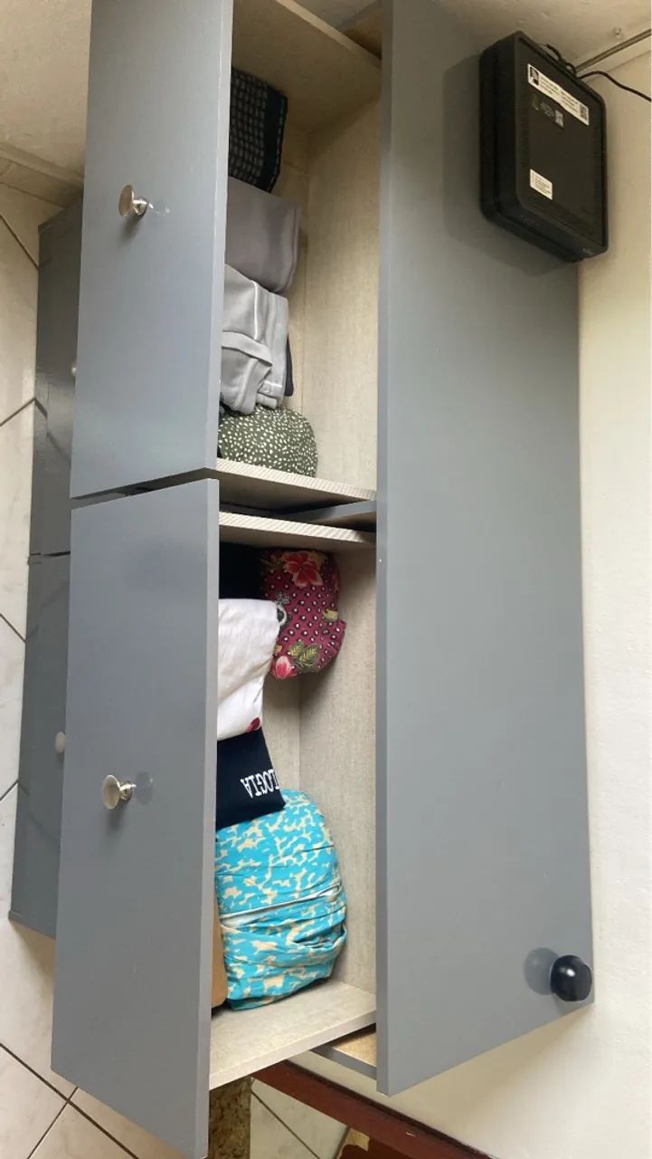 Armário de Parede Cinza com 6 Gavetas - Foto 2