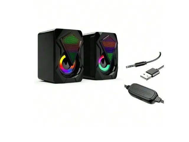 OFERTA! Caixa de Som Gamer 2.1 Com Led RGB Para Pc Notebook Computador USB P2 - Foto 3