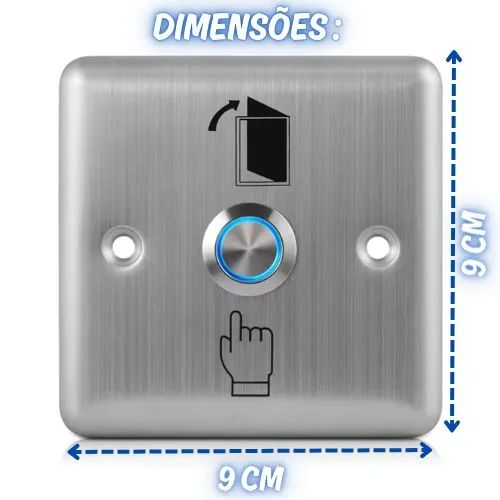 Botão Controle de Acesso em Inox com Luz Led - Foto 4
