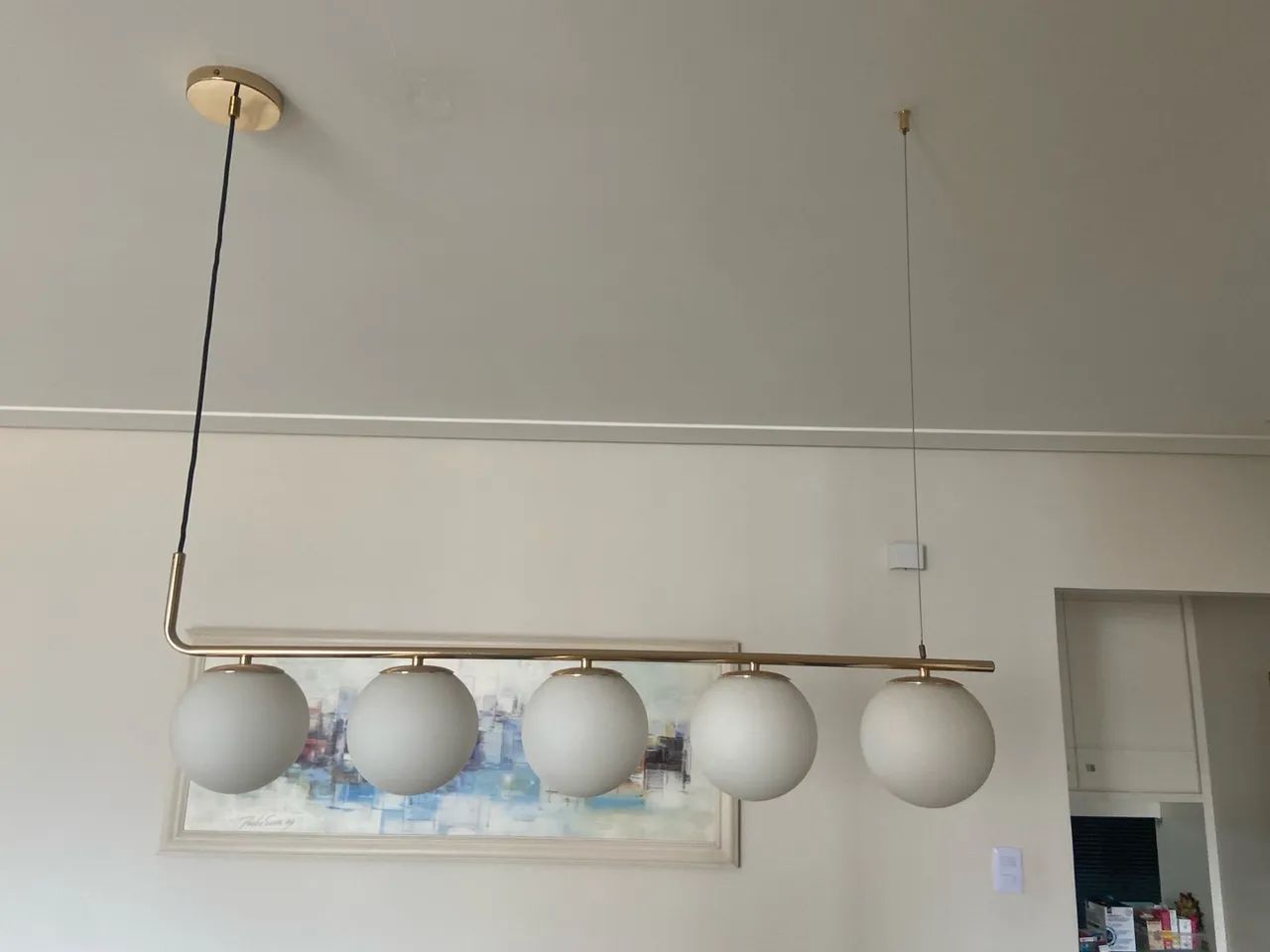 Lustre Moderno com 5 Lâmpadas Esféricas - Foto 2