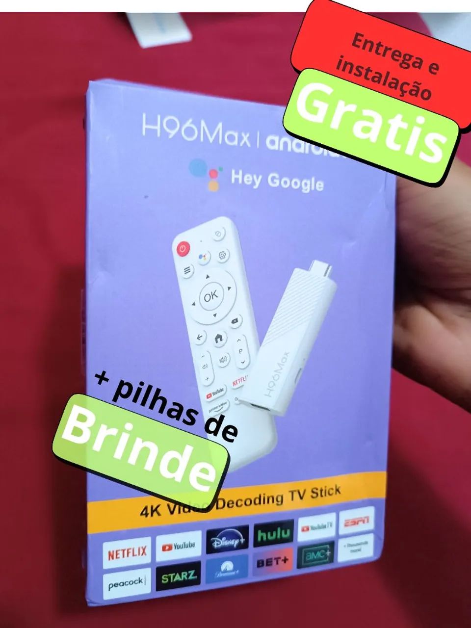 H96 Max 4K - TV Stick Android + Pilhas de Brinde!