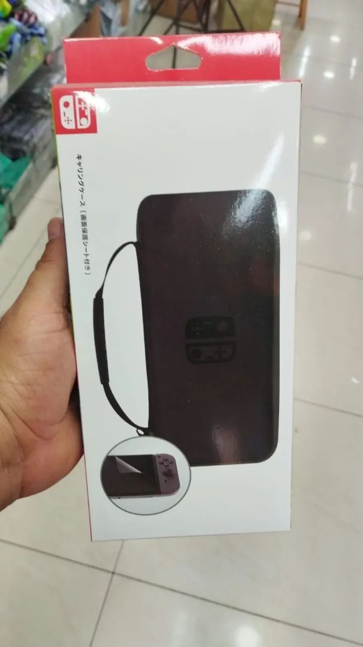 Case transporte switch oled v1 V2 com compartimento cartuchos - Foto 2