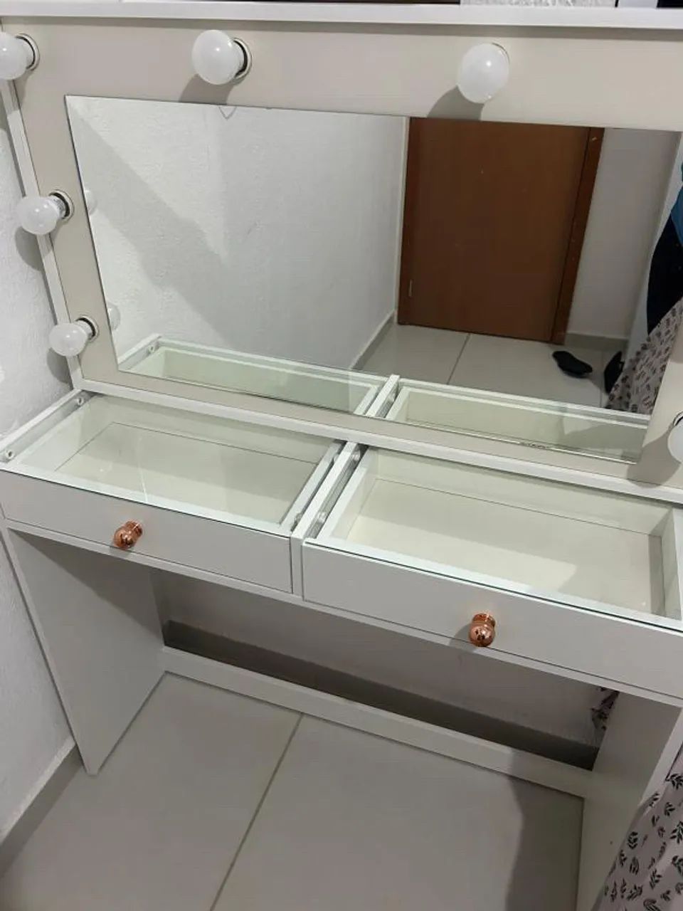 Penteadeira Camarim com Espelho e Gavetas