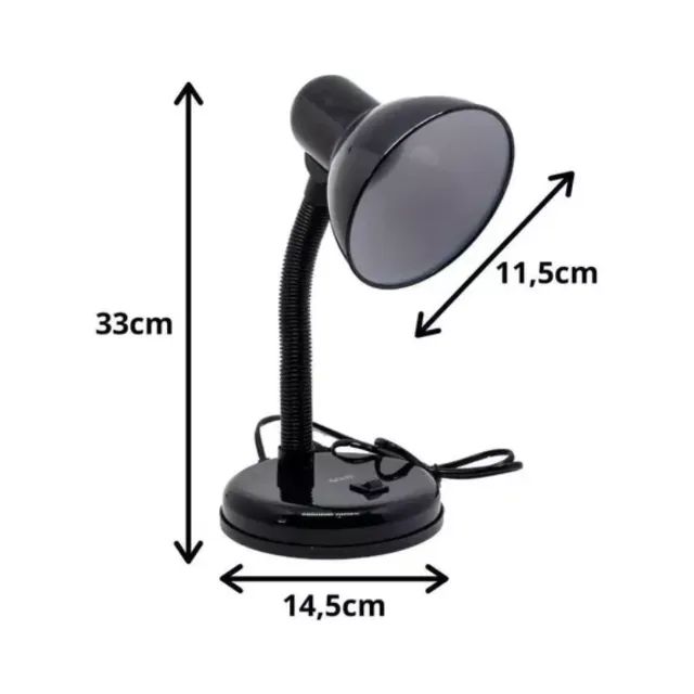 Luminária de Mesa Abajur para Escritório Quarto Bocal E27 Bivolt - Foto 2