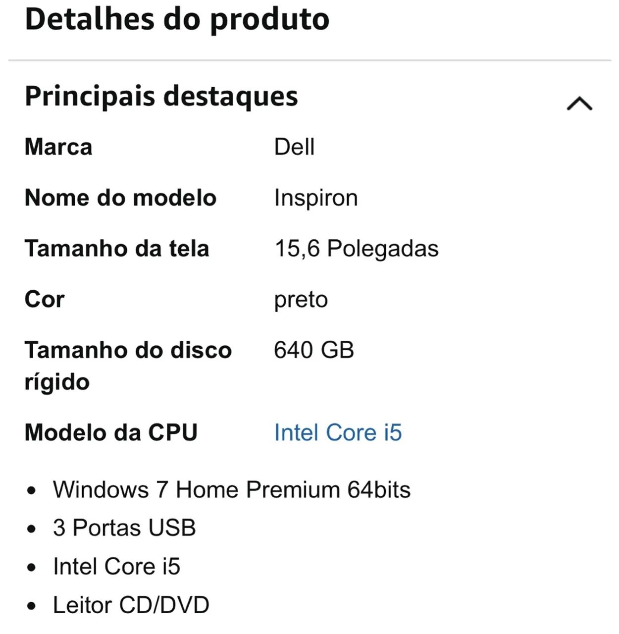 Notebook Dell Inspiron 15,6 polegadas Intel Core i5 - Foto 3