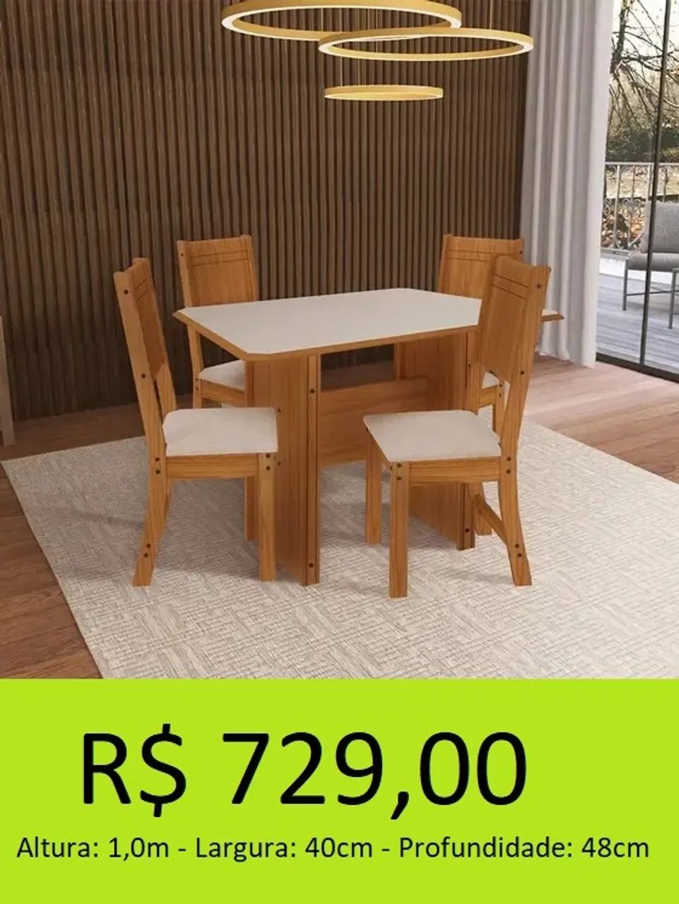 MESA 4 CADEIRAS DE ÓTIMA RESISTÊNCA