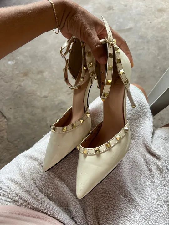 Scarpin branco sapato scarpan  - Foto 3