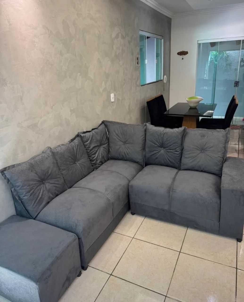 Sofá de canto com puff $770 entrega grátis 
