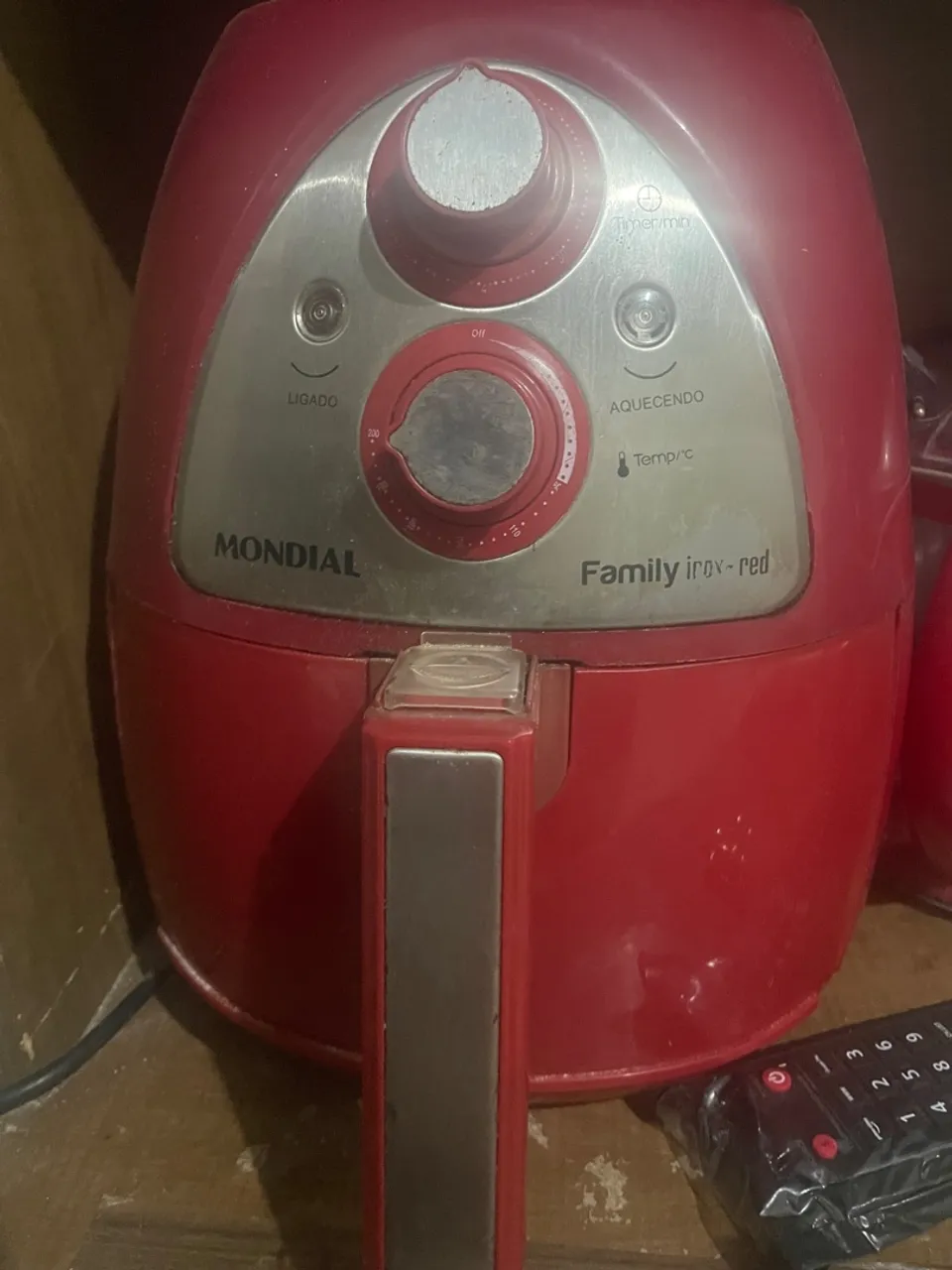 Fritadeira Elétrica Air Fryer Mondial Family Inox Red