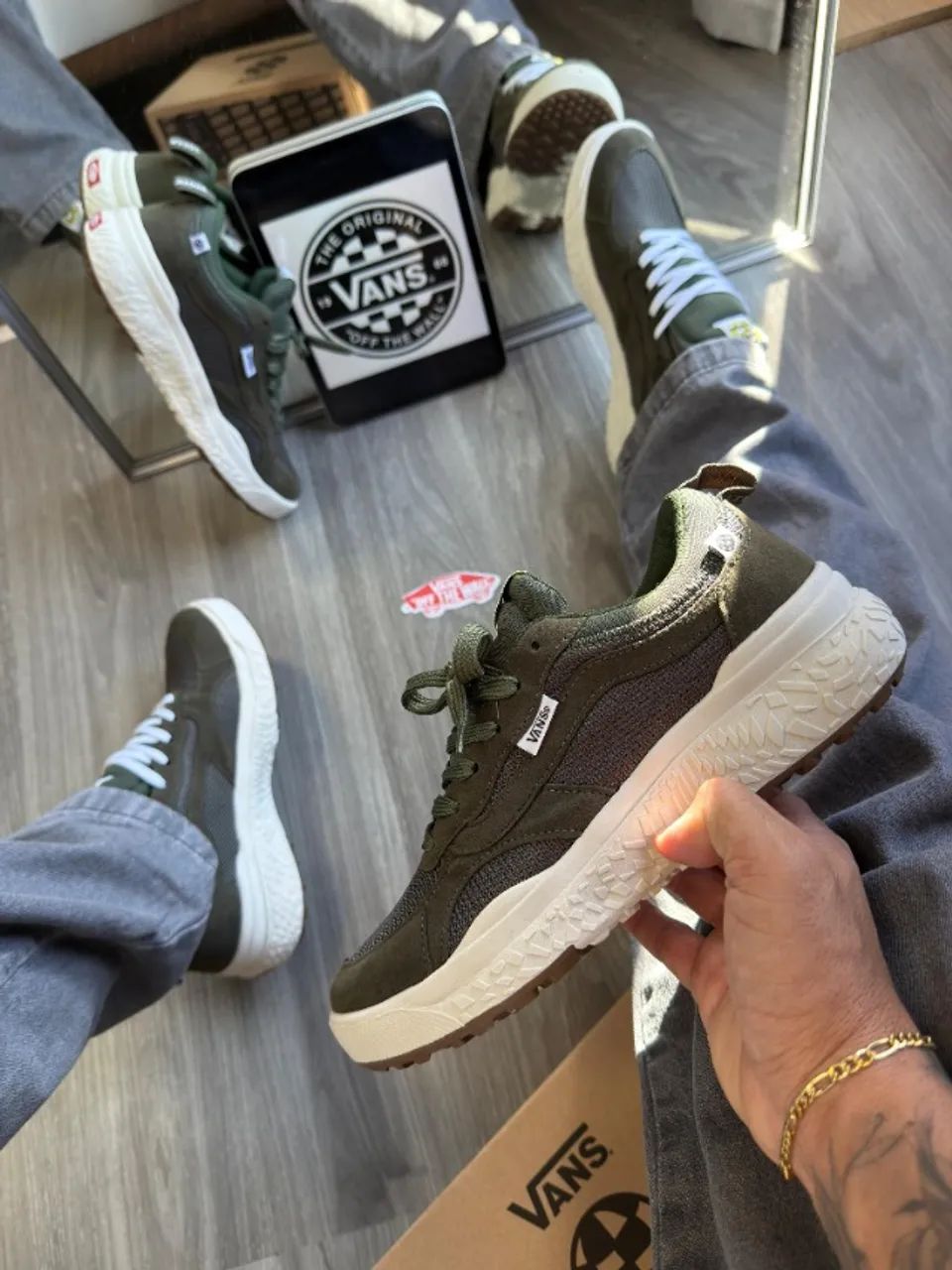 Tênis Vans Verde Musgo Masculino Linha Premium - Foto 2