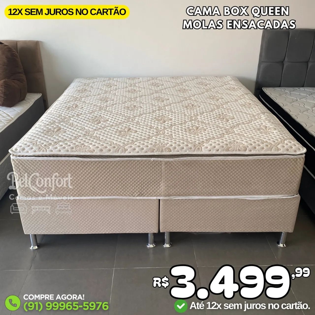 Cama Box Queen Madrid Molas Ensacadas