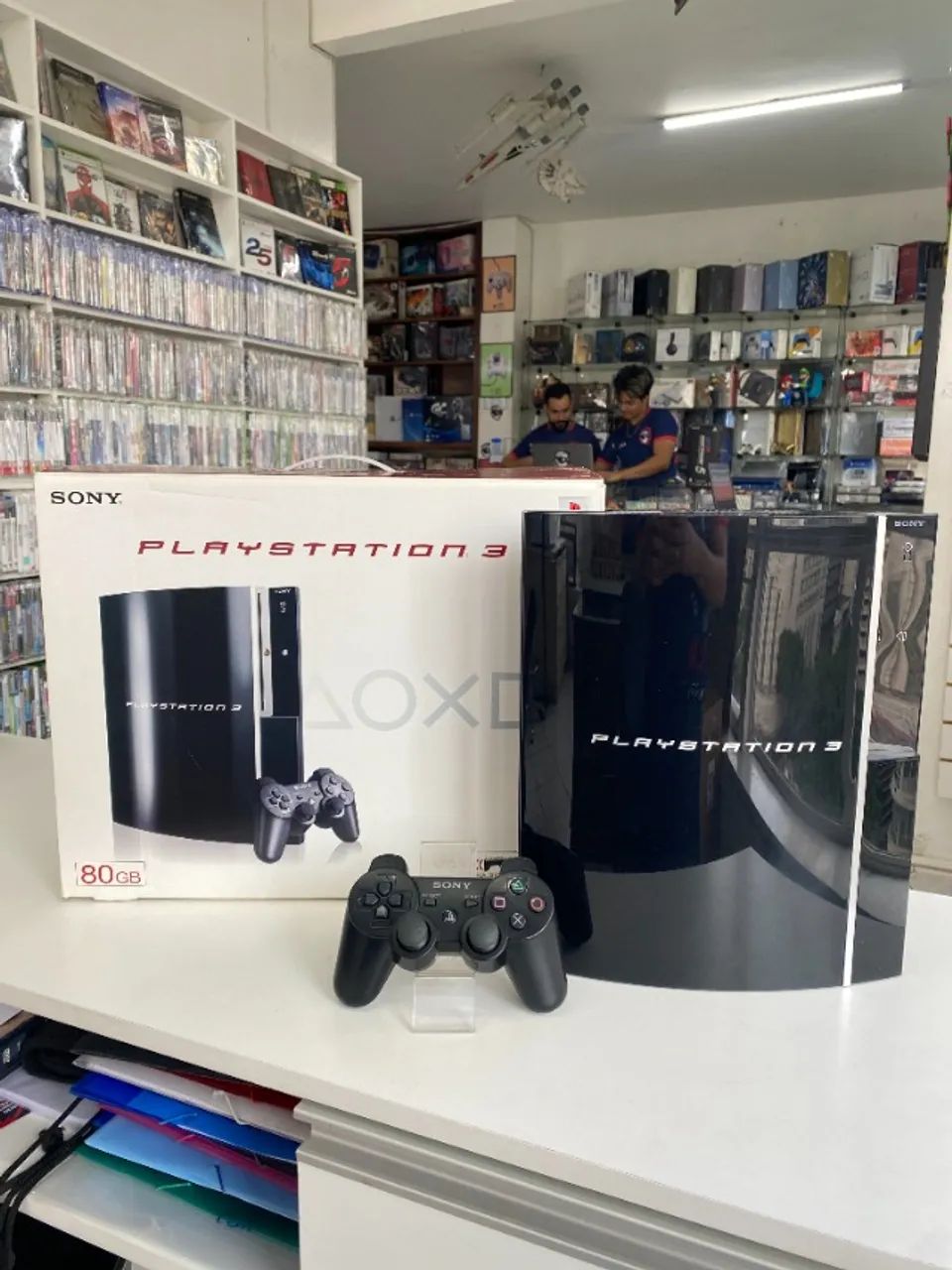 CONSOLE PLAYSTATION 3 FAT PRETO BLACK PIANO 80GB SEMINOVO NA CAIXA (JPN) - PS3