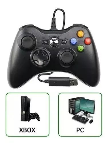Controle Xbox 360 Pc Joystick Com Fio Computador Notebook USB - Foto 4