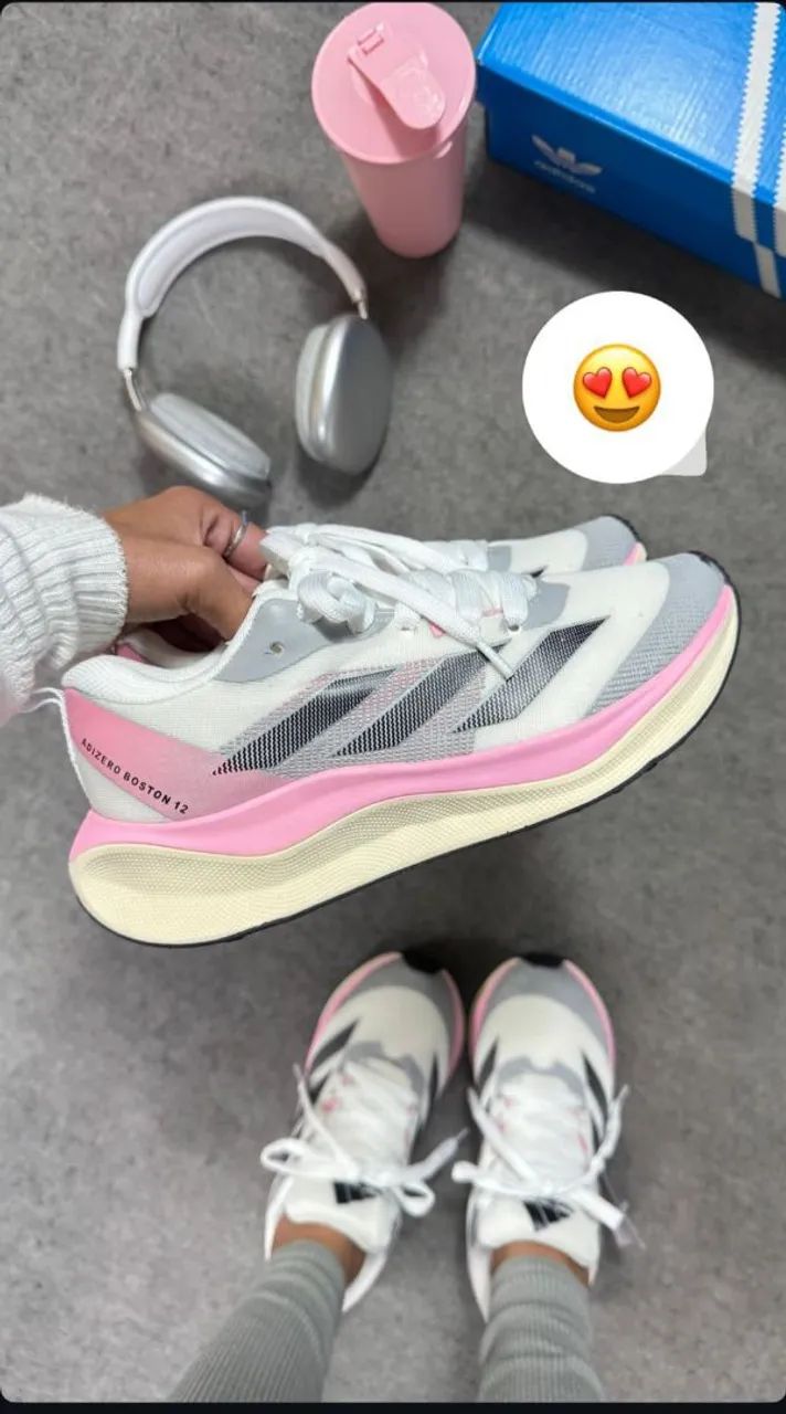 Tênis de Corrida Adidas Adizero Boston 12 Feminino - Performance e Estilo em Rosa