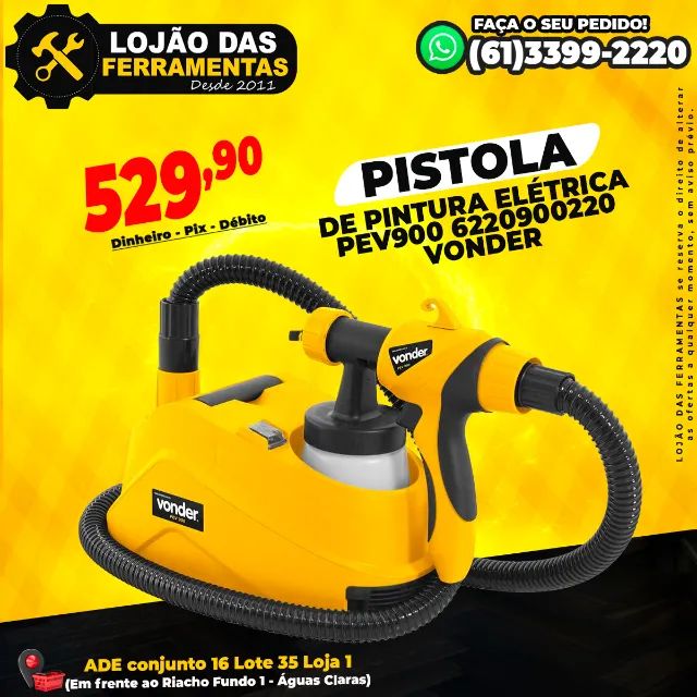 Pistola de Pintura Elétrica PEV900 220v 6220900220 Vonder